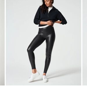 SPANX Black leather leggings